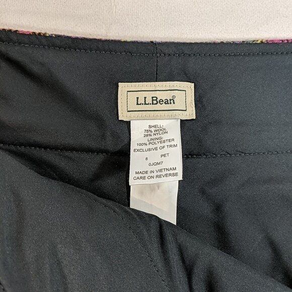 L.L. Bean Pink Plaid Wool Skirt Women's 8 Short Knee Length Slit Tartan Pencil - Picture 6 of 15